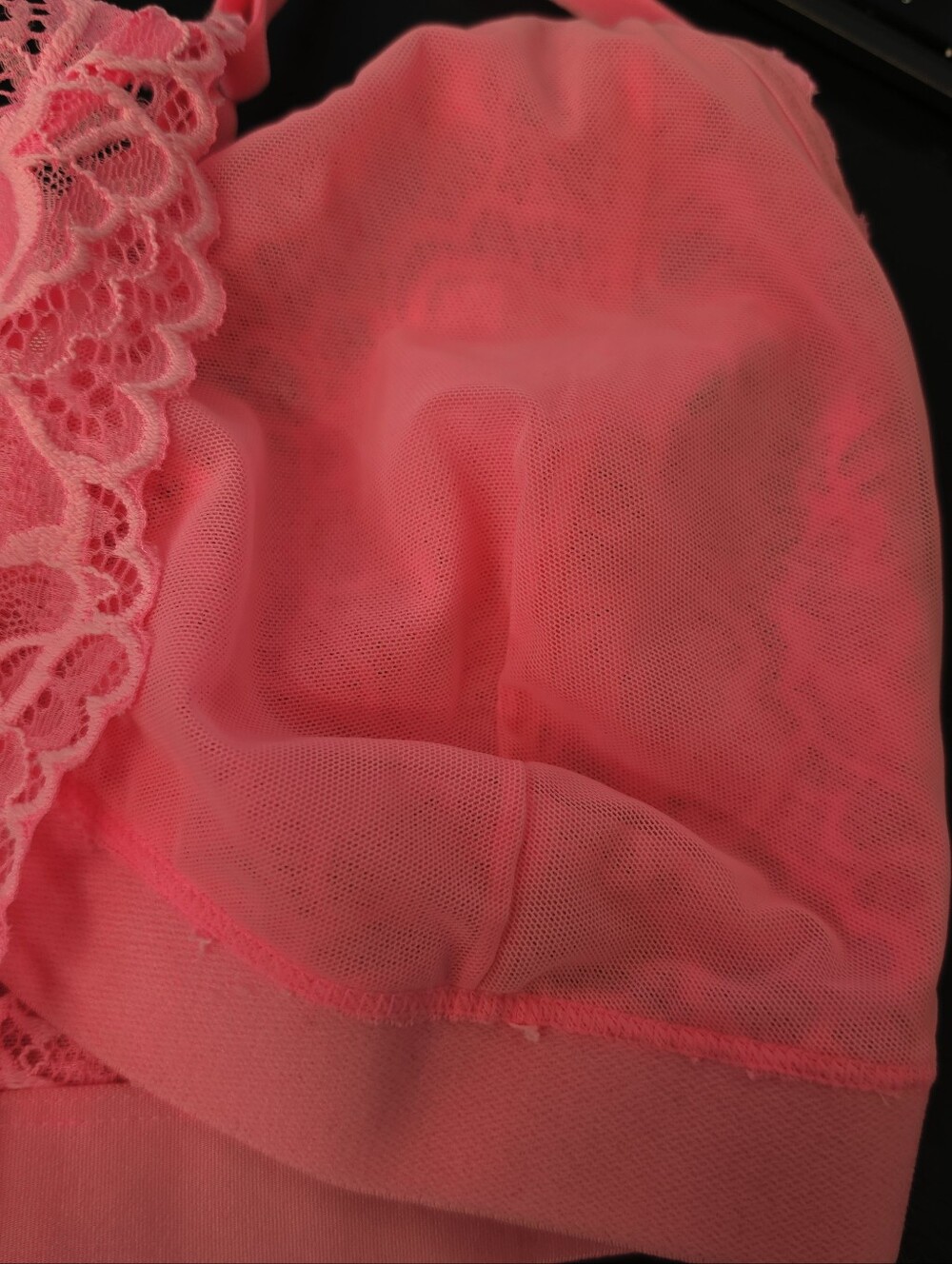 Xhilaration Lace Triangle Banded Racerback Bralette- Hot Pink, XL - Picture 7 of 8